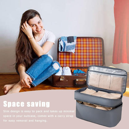 Travel Underwear Organizer – Compact Bra Storage Case, Foldable Lingerie Pouch, Lightweight Multi-Compartment Packing Cube, Portable Toiletry Storage Container, Durablee Luggage Bag | for Holiday
