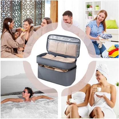 Travel Underwear Organizer – Compact Bra Storage Case, Foldable Lingerie Pouch, Lightweight Multi-Compartment Packing Cube, Portable Toiletry Storage Container, Durablee Luggage Bag | for Holiday