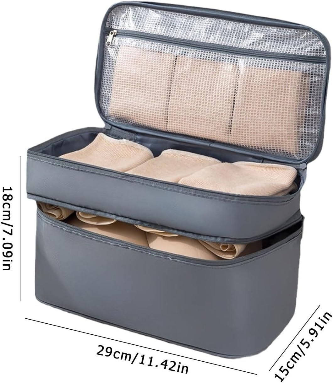 Travel Underwear Organizer – Compact Bra Storage Case, Foldable Lingerie Pouch, Lightweight Multi-Compartment Packing Cube, Portable Toiletry Storage Container, Durablee Luggage Bag | for Holiday
