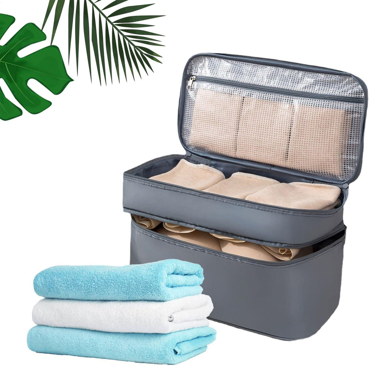 Travel Underwear Organizer – Compact Bra Storage Case, Foldable Lingerie Pouch, Lightweight Multi-Compartment Packing Cube, Portable Toiletry Storage Container, Durablee Luggage Bag | for Holiday