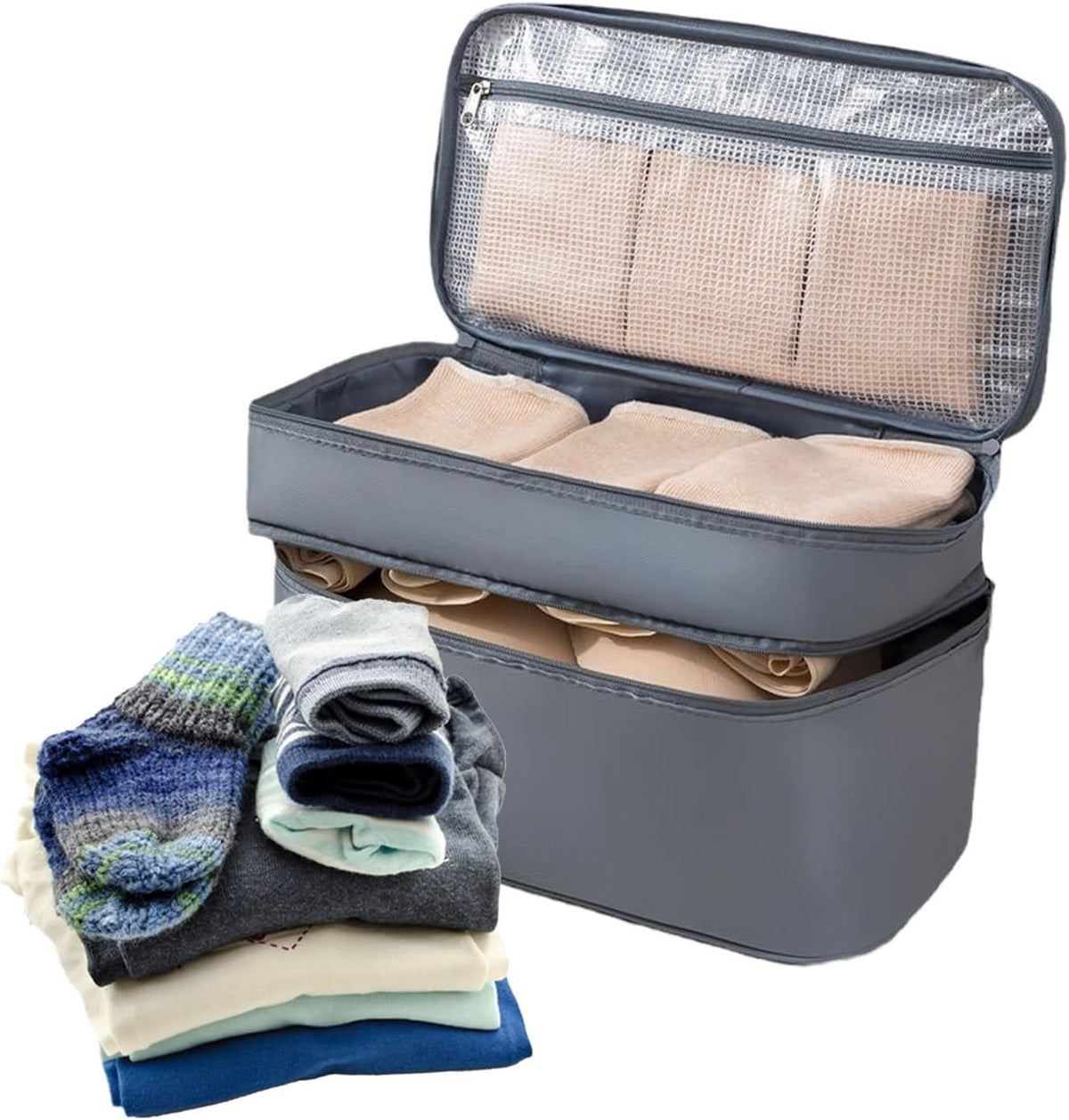 Travel Underwear Organizer – Compact Bra Storage Case, Foldable Lingerie Pouch, Lightweight Multi-Compartment Packing Cube, Portable Toiletry Storage Container, Durablee Luggage Bag | for Holiday