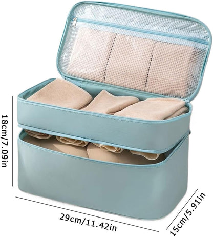 Travel Underwear Organizer – Compact Bra Storage Case, Foldable Lingerie Pouch, Lightweight Multi-Compartment Packing Cube, Portable Toiletry Storage Container, Durablee Luggage Bag | for Holiday