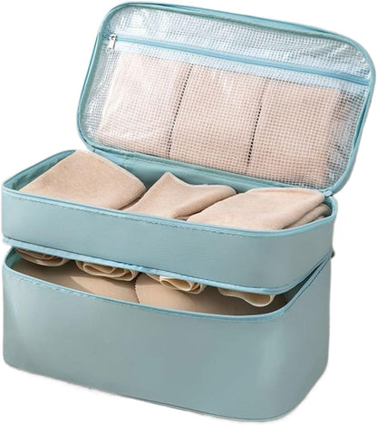 Travel Underwear Organizer – Compact Bra Storage Case, Foldable Lingerie Pouch, Lightweight Multi-Compartment Packing Cube, Portable Toiletry Storage Container, Durablee Luggage Bag | for Holiday