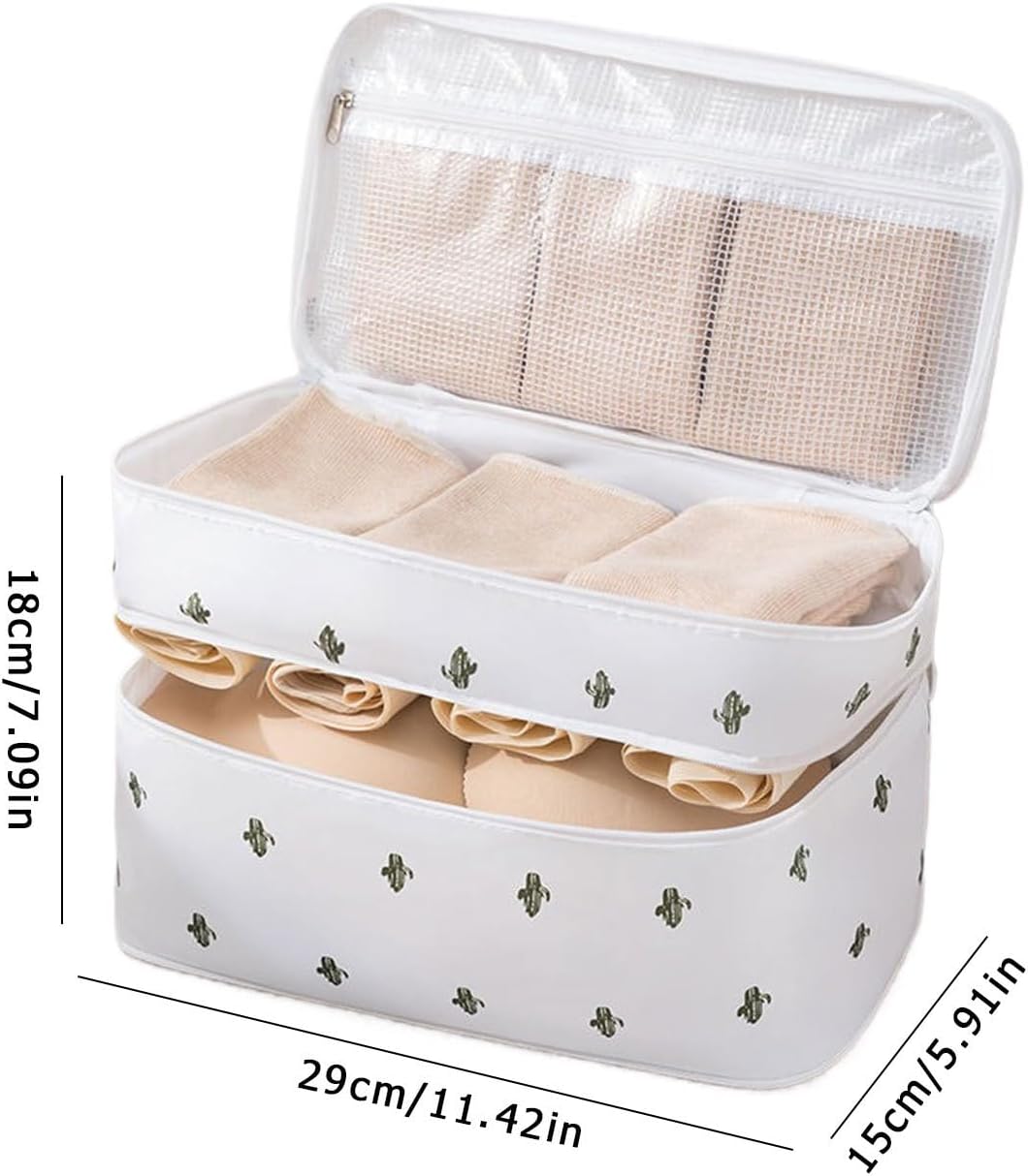 Travel Underwear Organizer – Compact Bra Storage Case, Foldable Lingerie Pouch, Lightweight Multi-Compartment Packing Cube, Portable Toiletry Storage Container, Durablee Luggage Bag | for Holiday