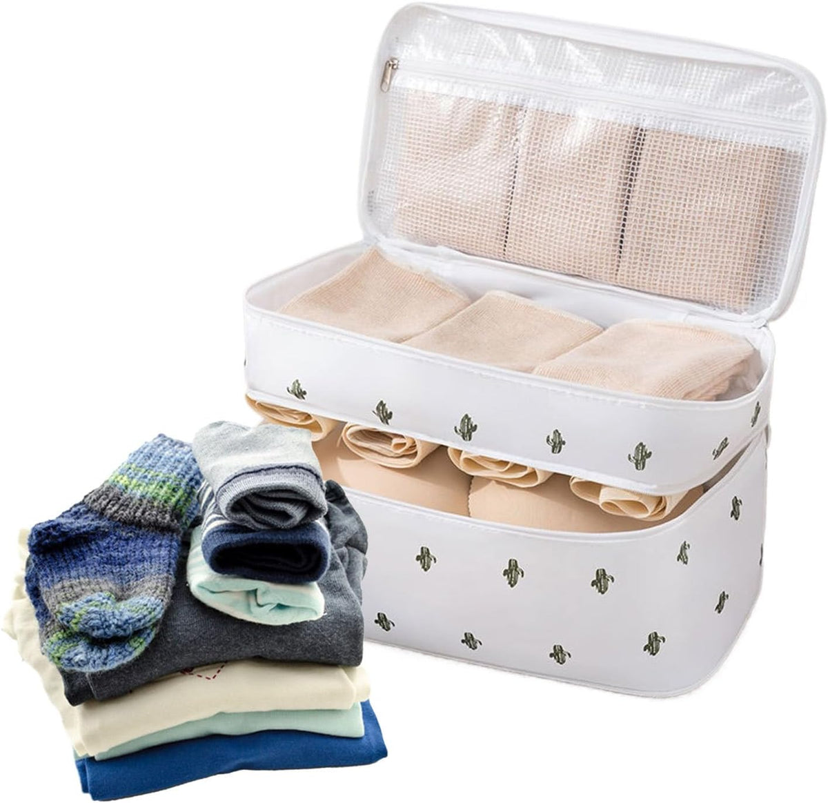 Travel Underwear Organizer – Compact Bra Storage Case, Foldable Lingerie Pouch, Lightweight Multi-Compartment Packing Cube, Portable Toiletry Storage Container, Durablee Luggage Bag | for Holiday