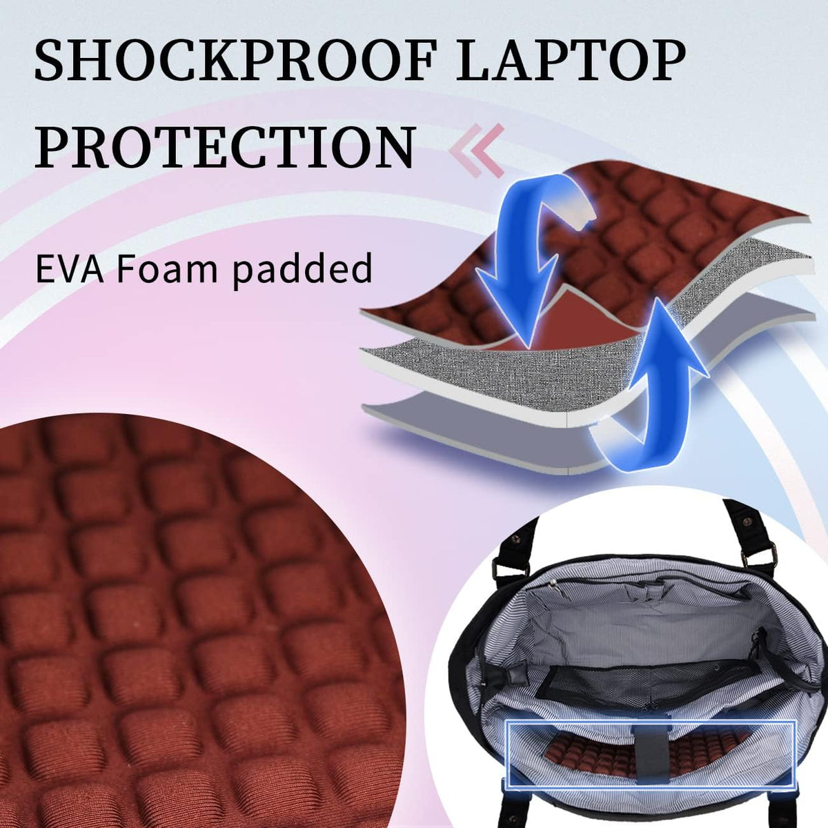 Laptop Tote Bag for Women, 15.6 Inch Computer Shoulder Bag Teacher Work Bag Travel Purse with Small Pouch VONXURY