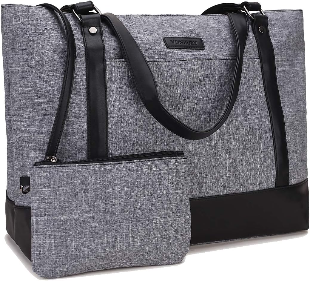 Laptop Tote Bag for Women, 15.6 Inch Computer Shoulder Bag Teacher Work Bag Travel Purse with Small Pouch VONXURY