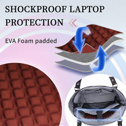 Laptop Tote Bag for Women, 15.6 Inch Computer Shoulder Bag Teacher Work Bag Travel Purse with Small Pouch VONXURY