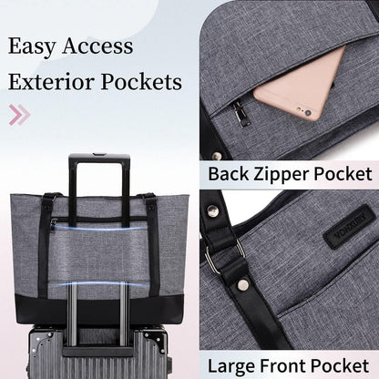 Laptop Tote Bag for Women, 15.6 Inch Computer Shoulder Bag Teacher Work Bag Travel Purse with Small Pouch VONXURY