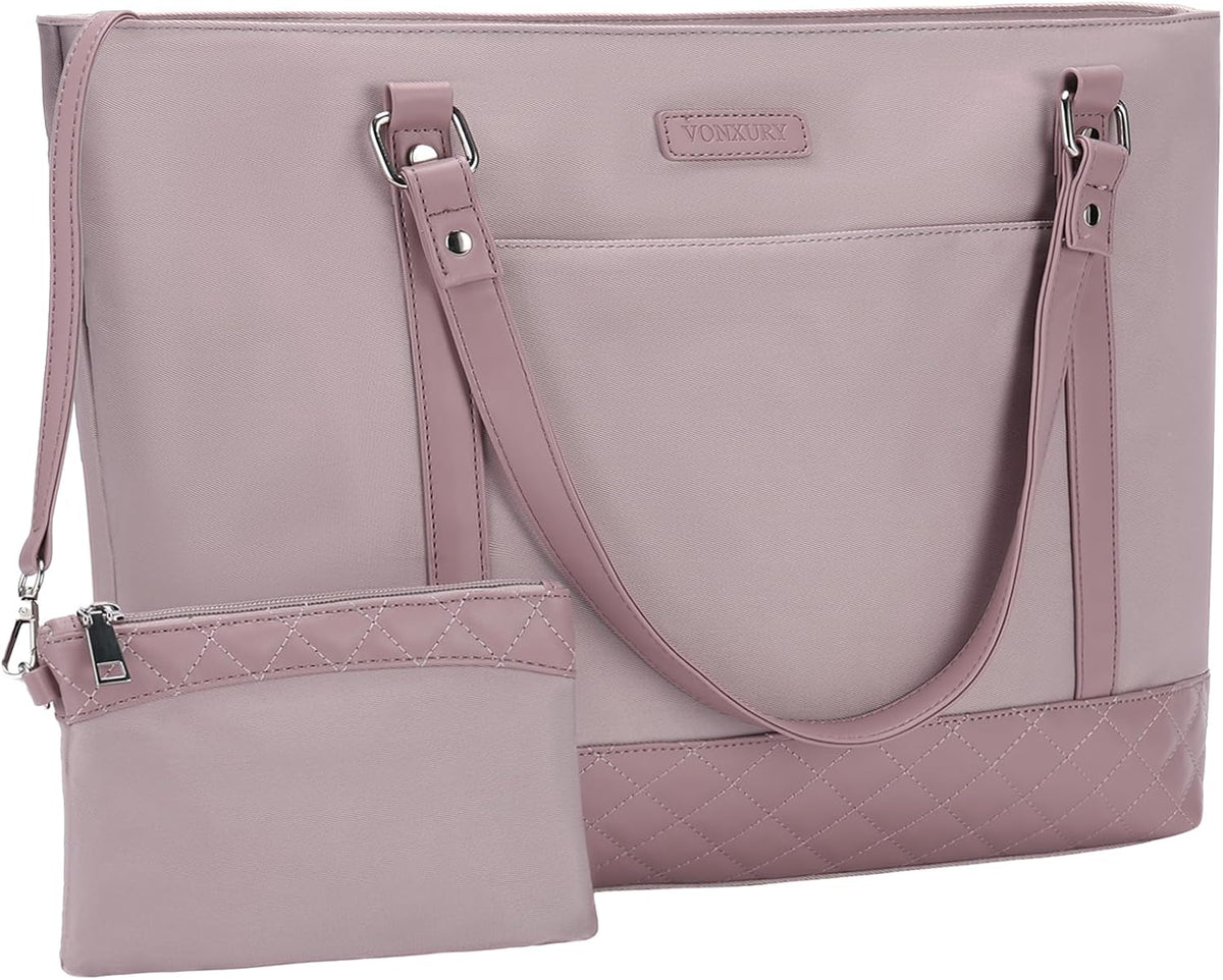 Laptop Tote Bag for Women, 15.6 Inch Computer Shoulder Bag Teacher Work Bag Travel Purse with Small Pouch VONXURY