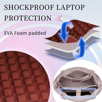 Laptop Tote Bag for Women, 15.6 Inch Computer Shoulder Bag Teacher Work Bag Travel Purse with Small Pouch VONXURY