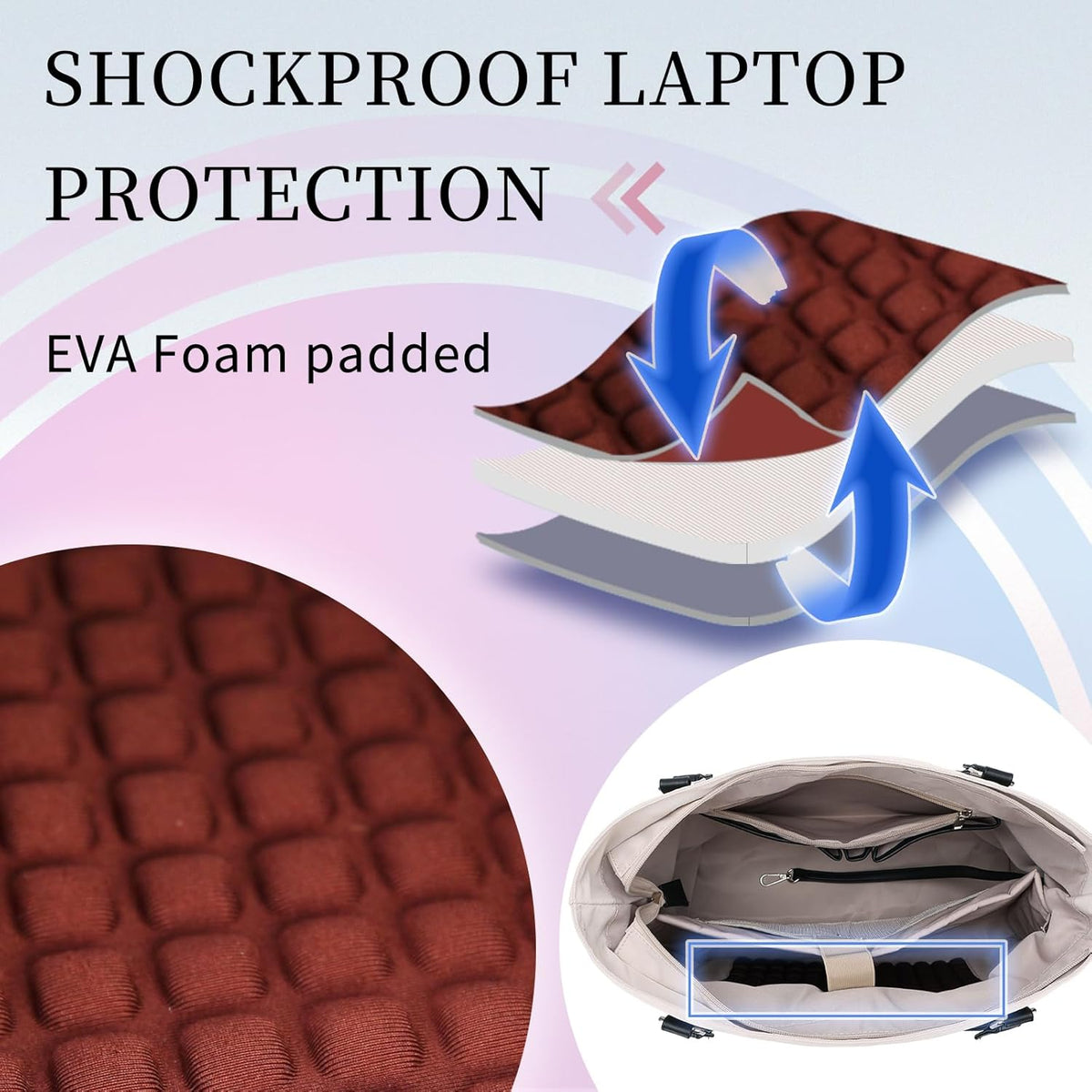 Laptop Tote Bag for Women, 15.6 Inch Computer Shoulder Bag Teacher Work Bag Travel Purse with Small Pouch VONXURY