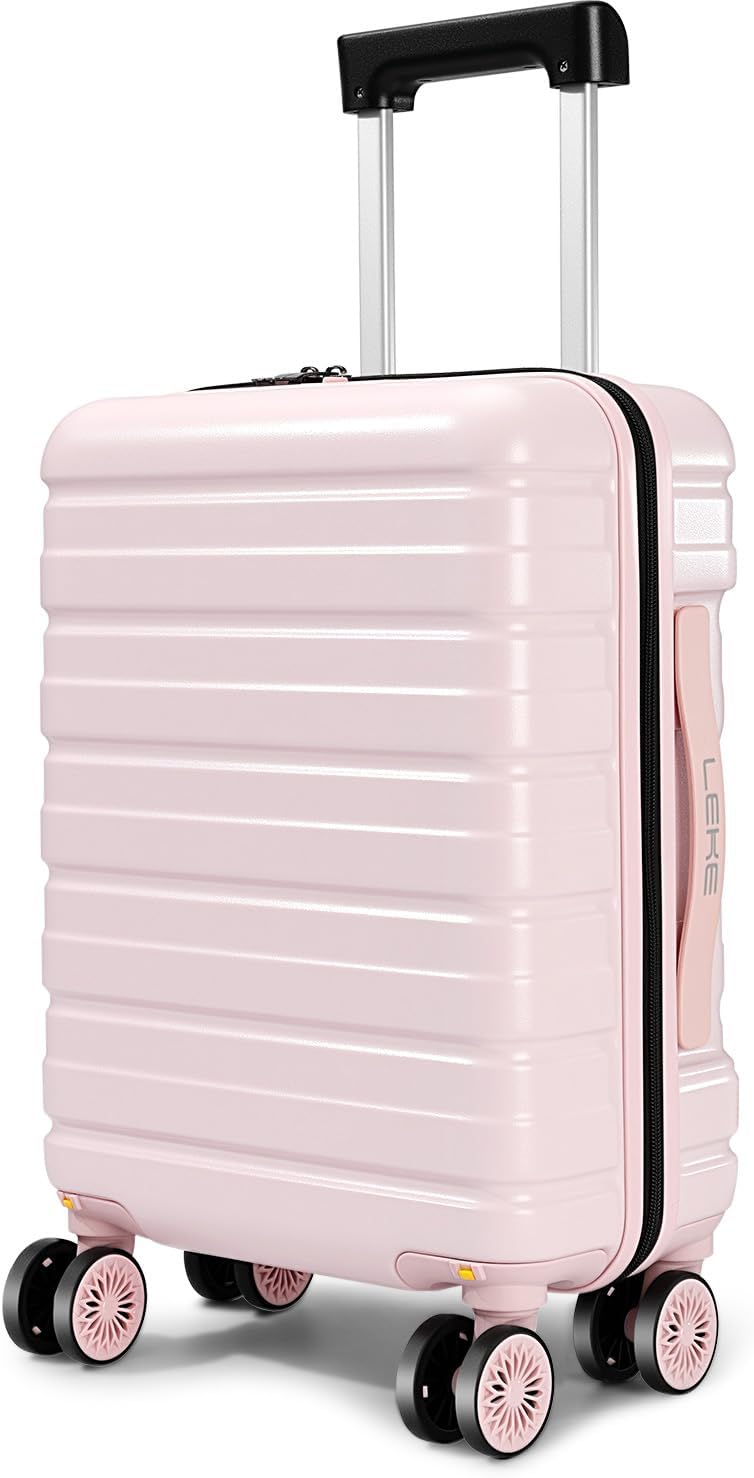 Lekesrping Underseat Carry On Luggage for Women, 16 Inch Stylish Lightweight Under Seat Carry on Suitcase with Multi-Compartment Layers & 360° Wheels for Airline TAS approved, light purple