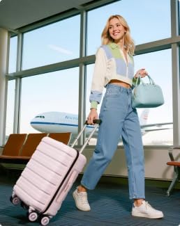 Lekesrping Underseat Carry On Luggage for Women, 16 Inch Stylish Lightweight Under Seat Carry on Suitcase with Multi-Compartment Layers & 360° Wheels for Airline TAS approved, light purple