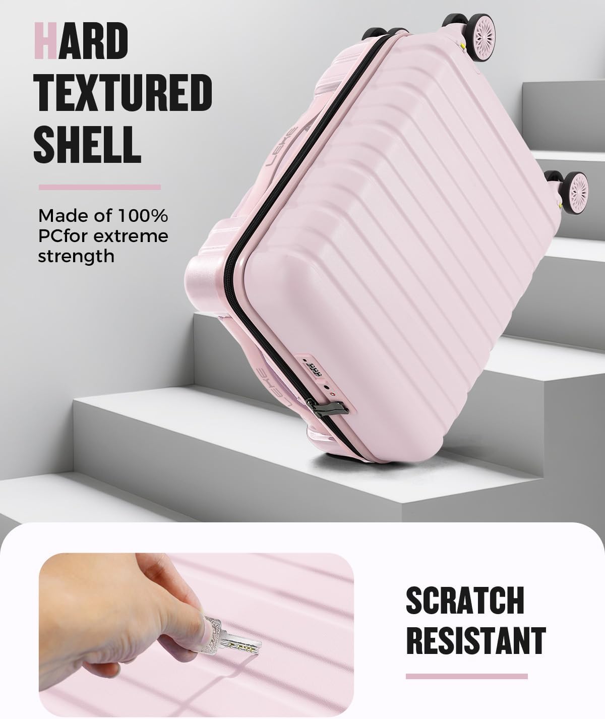 Lekesrping Underseat Carry On Luggage for Women, 16 Inch Stylish Lightweight Under Seat Carry on Suitcase with Multi-Compartment Layers & 360° Wheels for Airline TAS approved, light purple