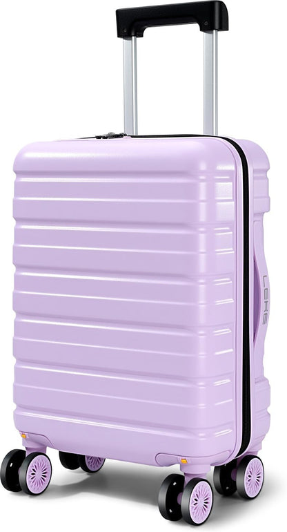 Lekesrping Underseat Carry On Luggage for Women, 16 Inch Stylish Lightweight Under Seat Carry on Suitcase with Multi-Compartment Layers & 360° Wheels for Airline TAS approved, light purple