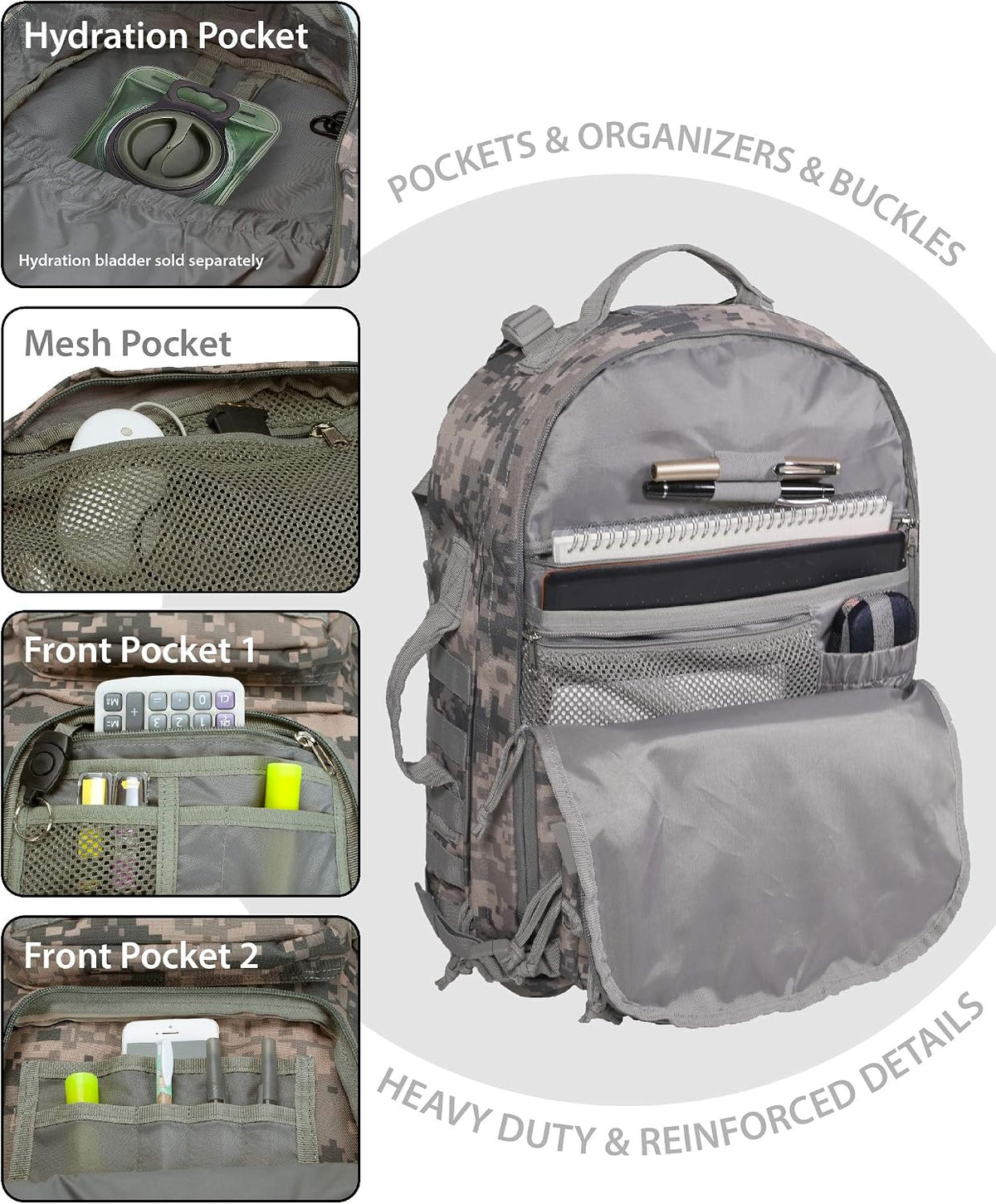 Military Tactical Laptop Backpack, Green