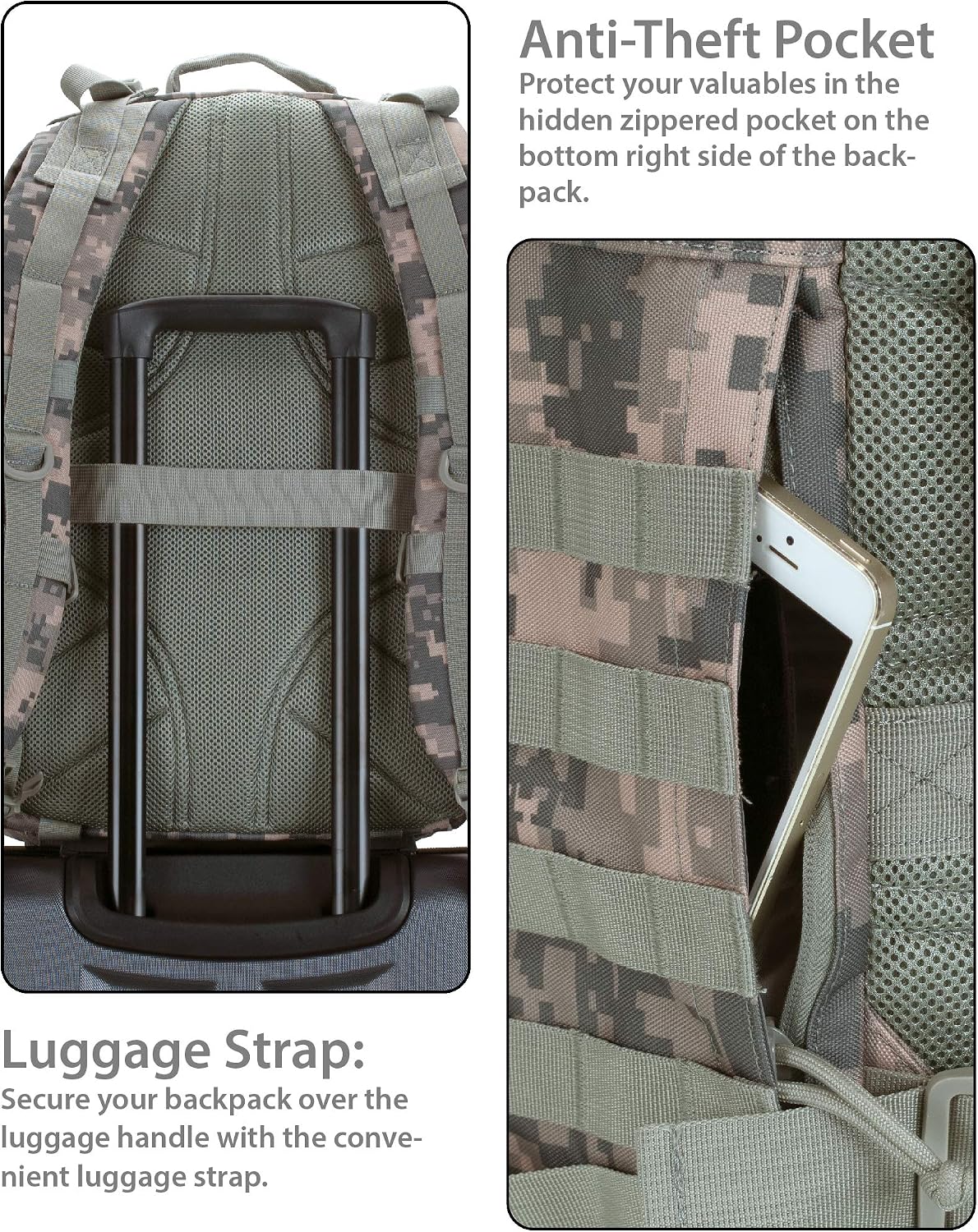 Military Tactical Laptop Backpack, Green