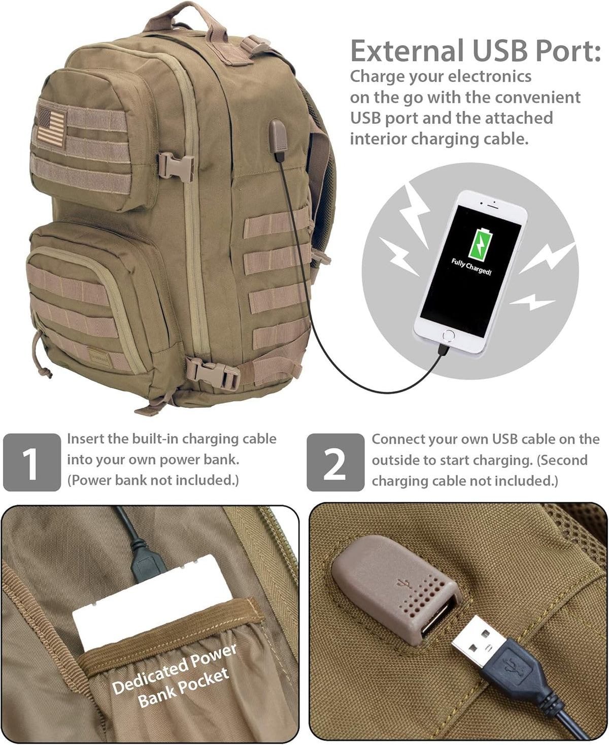 Military Tactical Laptop Backpack, Green