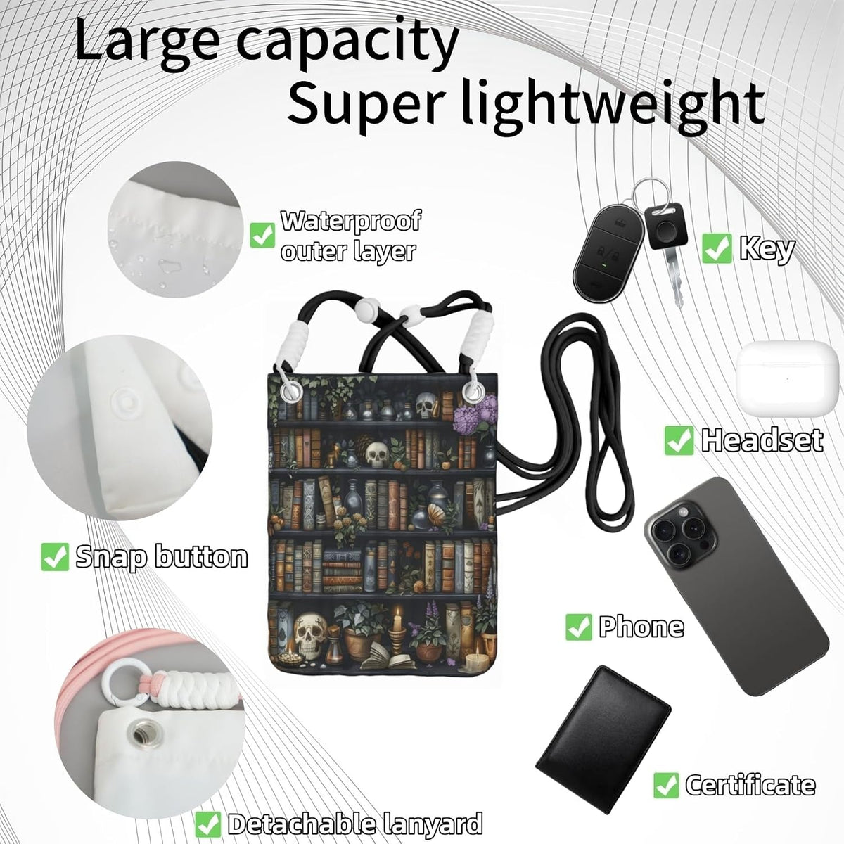 Crossbody Phone Bag | Equipped with Adjustable Detachable Strap, Ideal for Travel & Daily Commuting, Crossbody Bag for Men & Women
