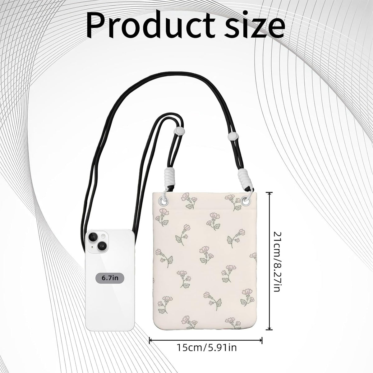 Crossbody Phone Bag | Equipped with Adjustable Detachable Strap, Ideal for Travel & Daily Commuting, Crossbody Bag for Men & Women