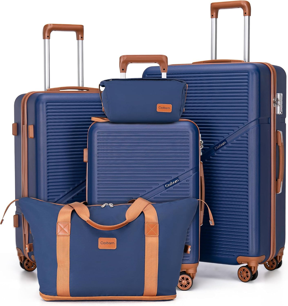 Luggage Sets 5 Piece Suitcases with Wheels, Suitcase Set ABS Hard Case Luggage with TSA Lock Spinner Wheels Durable Travel Luggage (5-Piece Set(20"/24"/28"))