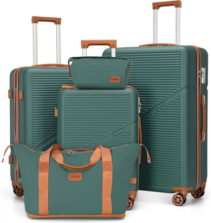Luggage Sets 5 Piece Suitcases with Wheels, Suitcase Set ABS Hard Case Luggage with TSA Lock Spinner Wheels Durable Travel Luggage (5-Piece Set(20"/24"/28"))