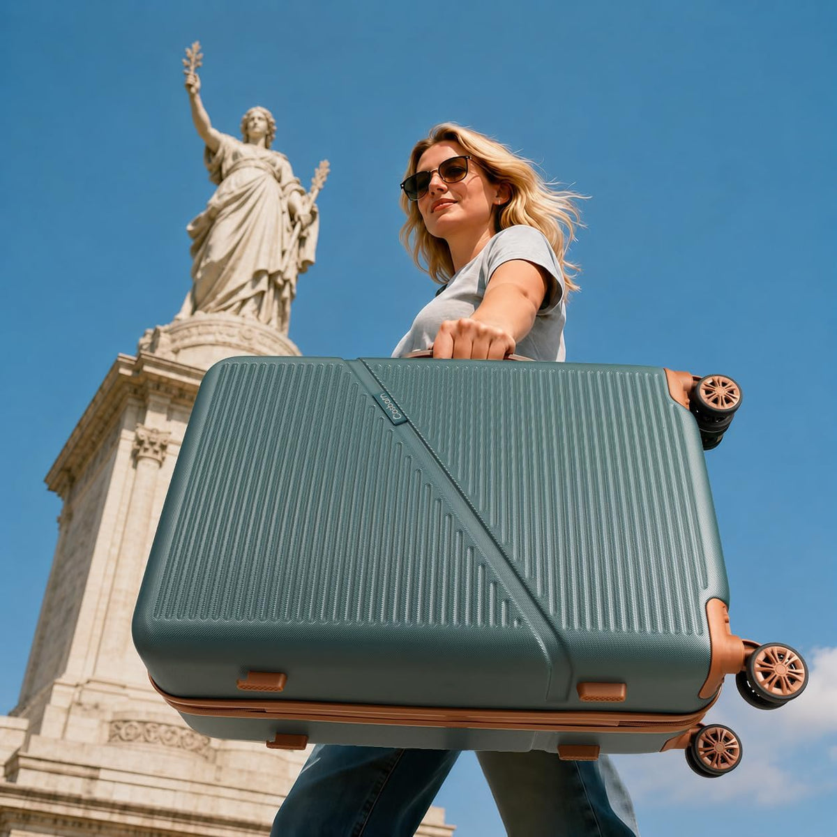 Luggage Sets 5 Piece Suitcases with Wheels, Suitcase Set ABS Hard Case Luggage with TSA Lock Spinner Wheels Durable Travel Luggage (5-Piece Set(20"/24"/28"))