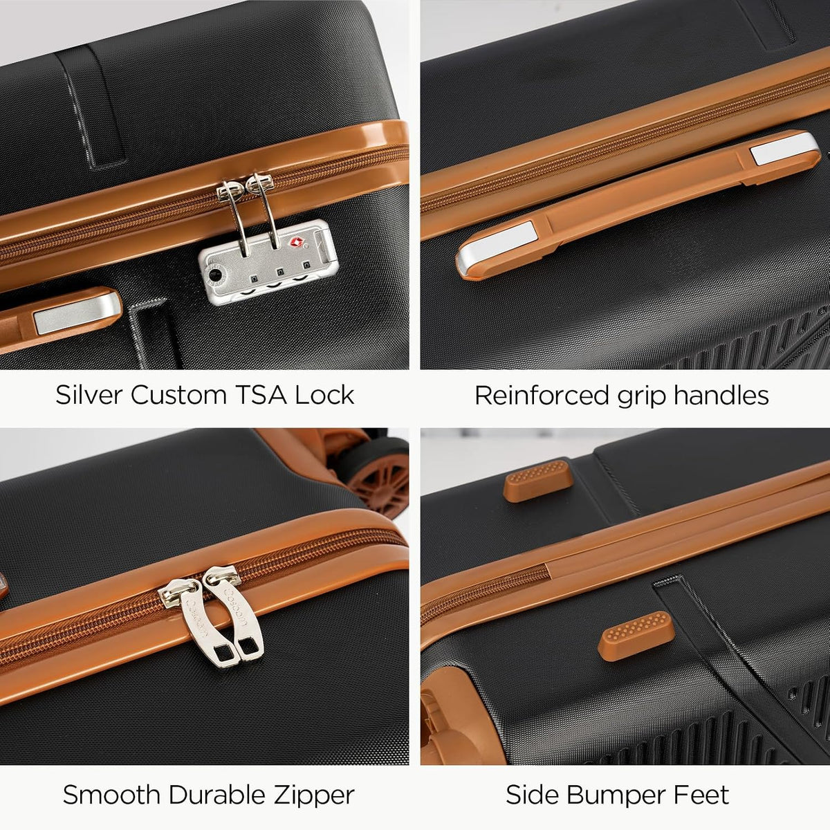 Luggage Sets 5 Piece Suitcases with Wheels, Suitcase Set ABS Hard Case Luggage with TSA Lock Spinner Wheels Durable Travel Luggage (5-Piece Set(20"/24"/28"))