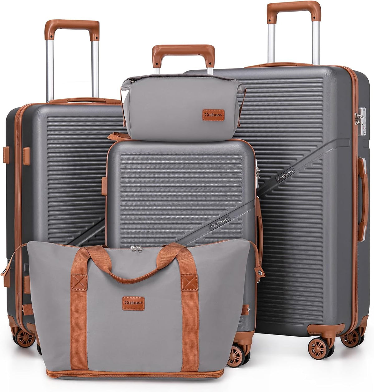 Luggage Sets 5 Piece Suitcases with Wheels, Suitcase Set ABS Hard Case Luggage with TSA Lock Spinner Wheels Durable Travel Luggage (5-Piece Set(20"/24"/28"))