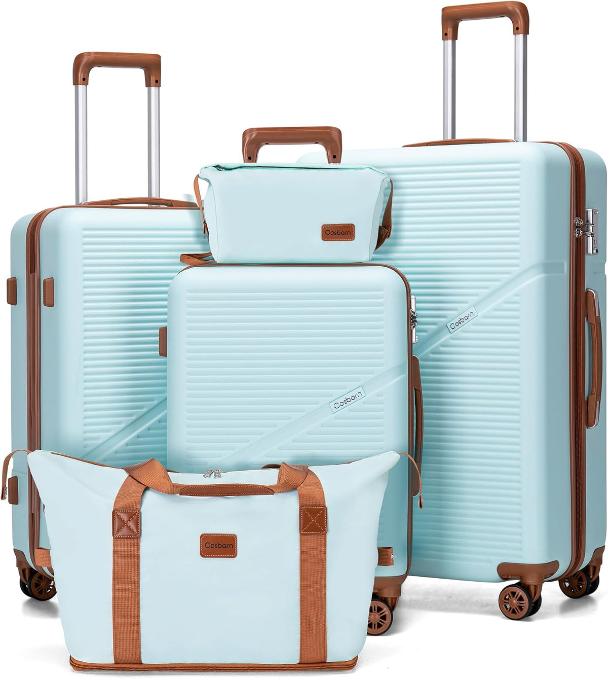 Luggage Sets 5 Piece Suitcases with Wheels, Suitcase Set ABS Hard Case Luggage with TSA Lock Spinner Wheels Durable Travel Luggage (5-Piece Set(20"/24"/28"))