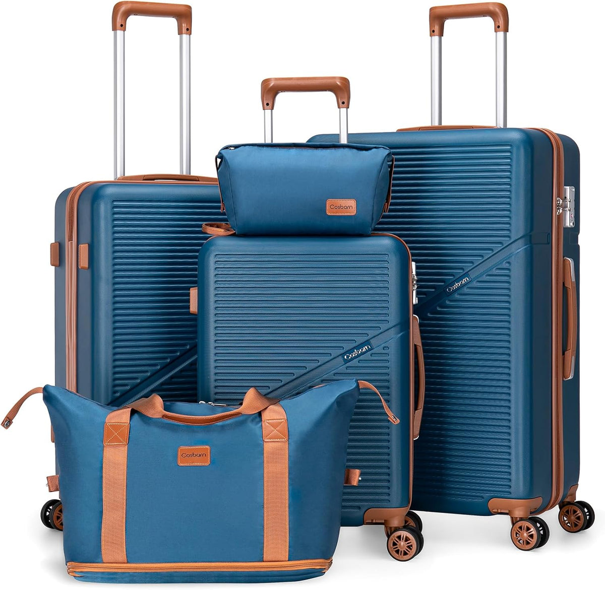 Luggage Sets 5 Piece Suitcases with Wheels, Suitcase Set ABS Hard Case Luggage with TSA Lock Spinner Wheels Durable Travel Luggage (5-Piece Set(20"/24"/28"))