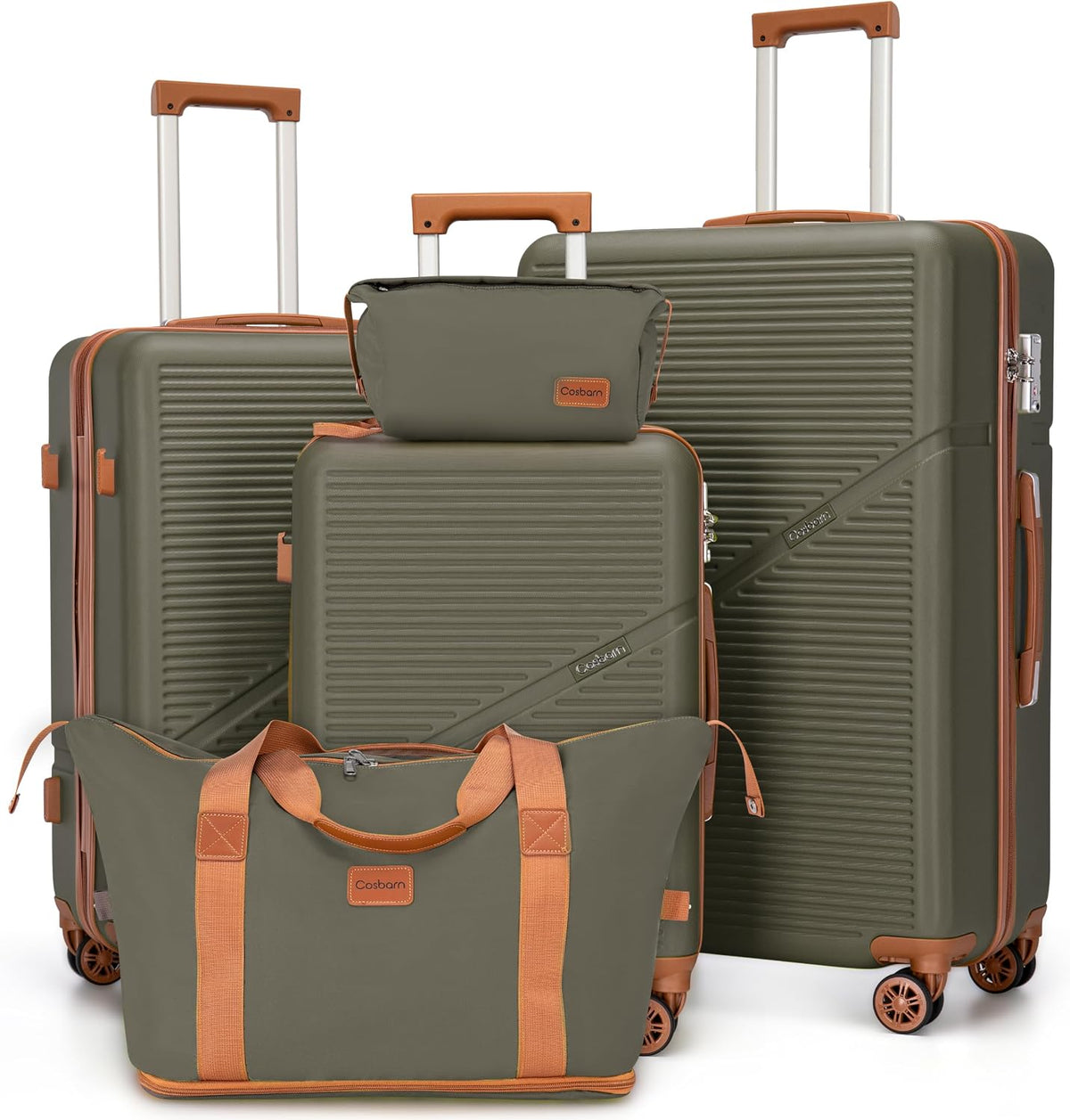 Luggage Sets 5 Piece Suitcases with Wheels, Suitcase Set ABS Hard Case Luggage with TSA Lock Spinner Wheels Durable Travel Luggage (5-Piece Set(20"/24"/28"))