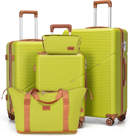 Luggage Sets 5 Piece Suitcases with Wheels, Suitcase Set ABS Hard Case Luggage with TSA Lock Spinner Wheels Durable Travel Luggage (5-Piece Set(20"/24"/28"))