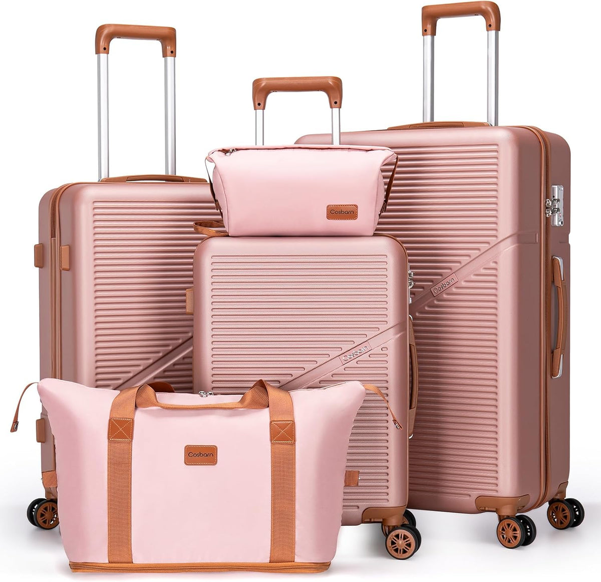 Luggage Sets 5 Piece Suitcases with Wheels, Suitcase Set ABS Hard Case Luggage with TSA Lock Spinner Wheels Durable Travel Luggage (5-Piece Set(20"/24"/28"))