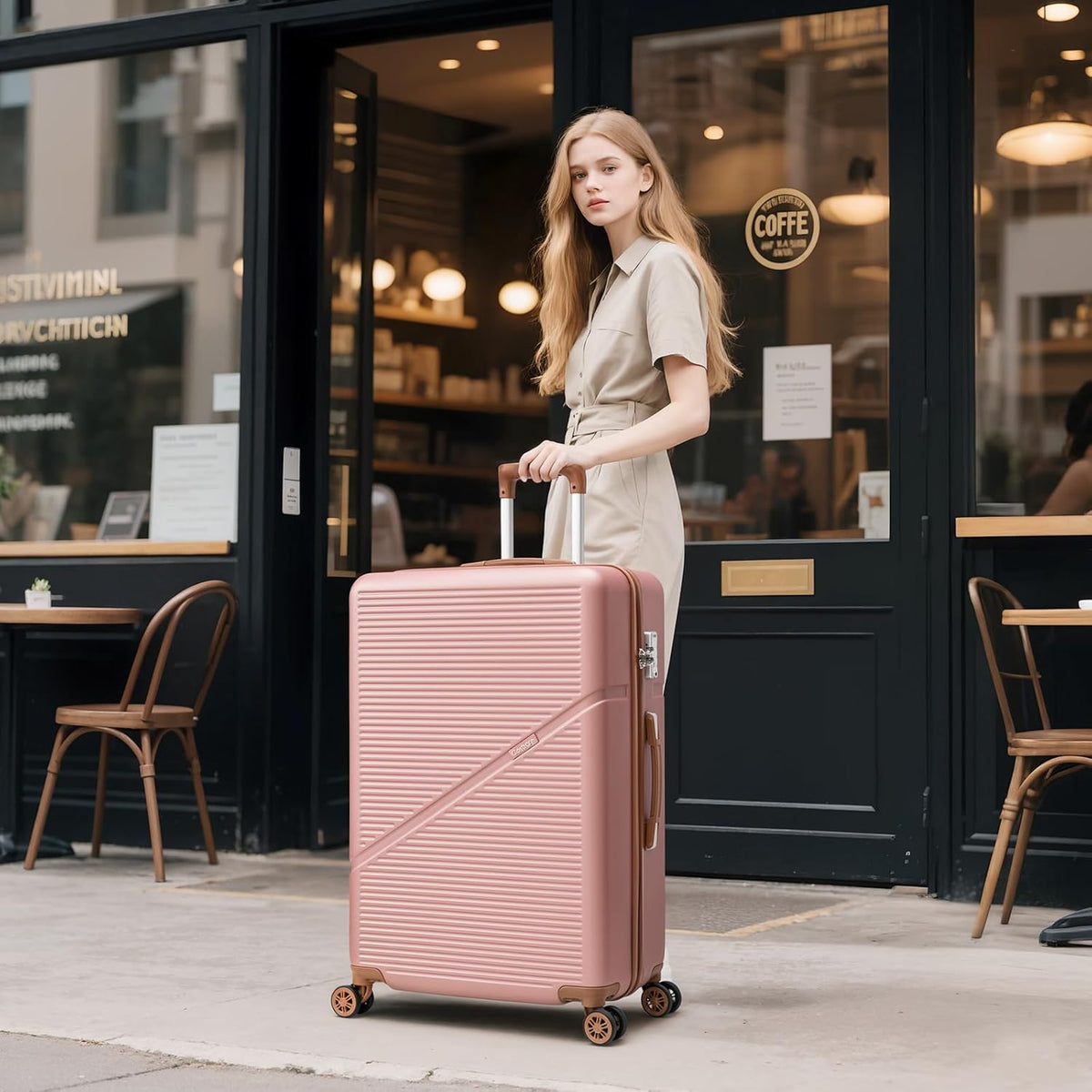 Luggage Sets 5 Piece Suitcases with Wheels, Suitcase Set ABS Hard Case Luggage with TSA Lock Spinner Wheels Durable Travel Luggage (5-Piece Set(20"/24"/28"))