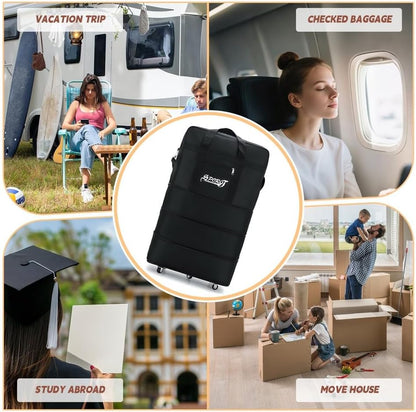 42" Large Expandable Wheeled Duffle Bag Foldable Rolling Travel Suitcase New