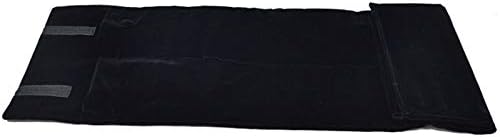 Black Velvet Roll-up Travel Bag Jewelry Pouches Organizer Carrying Display Case
