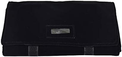 Black Velvet Roll-up Travel Bag Jewelry Pouches Organizer Carrying Display Case