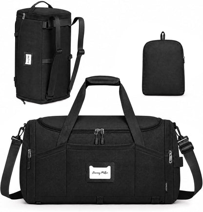 Foldable Duffle Bag for Travel, Large Travel Duffel Bags for Women | 4 in 1 Travel Backpack, Carry on Weekender Bags for Women Travel, 40L Capacity, Multi-Pocket, Water-resistant, Green