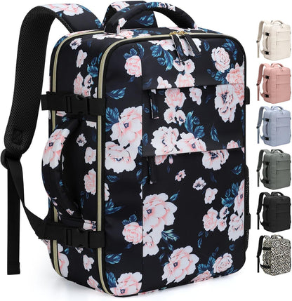 Travel Backpack for Women Man, Waterproof Personal Item Travel Bag Airline Approved Laptop Backpack Bookbag Weekender bags for Business,Travel, Work Fits 15.6 inch Laptop(Medium,Beige)
