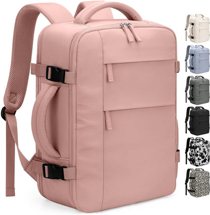 Travel Backpack for Women Man, Waterproof Personal Item Travel Bag Airline Approved Laptop Backpack Bookbag Weekender bags for Business,Travel, Work Fits 15.6 inch Laptop(Medium,Beige)