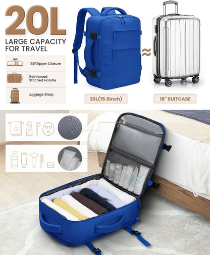 Travel Backpack for Women Man, Waterproof Personal Item Travel Bag Airline Approved Laptop Backpack Bookbag Weekender bags for Business,Travel, Work Fits 15.6 inch Laptop(Medium,Beige)