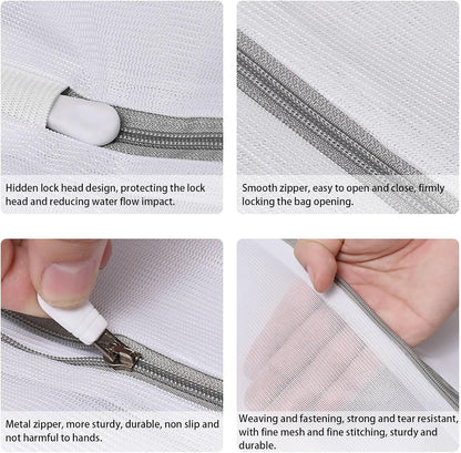 8Pcs Mesh Laundry Bags for Delicates, Premium Zipper, Travel Storage, Washing Bags for Shirts, Bras, Hosiery, Underwear, Lingerie. (Coarse screens)