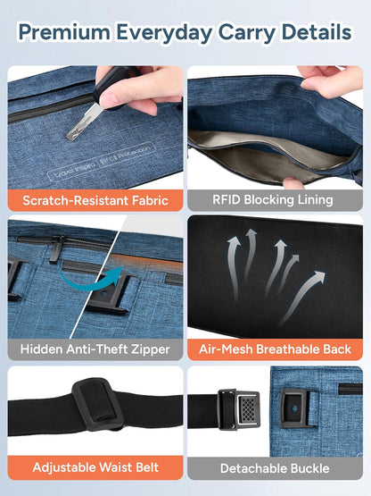 RFID Hidden Money Belt Slim Anti Theft Travel Wallet | Passport Holder for Travel Concealed under Clothes for Ultimate Protection of Credit Cards, Cash, Passport & Documents, Black