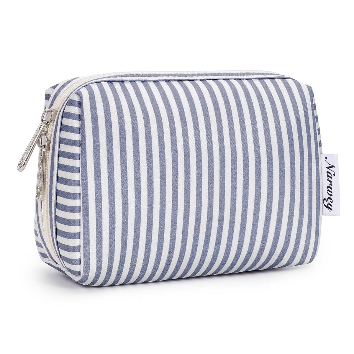 Cute Makeup Bag Travel Cosmetic Bag Organizer Toiletry Bag Make Up Bags with Compartments for Women Girls (Large, Blue Lotus)