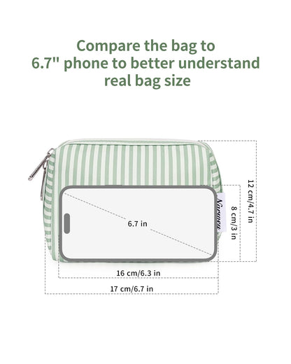 Cute Makeup Bag Travel Cosmetic Bag Organizer Toiletry Bag Make Up Bags with Compartments for Women Girls (Large, Blue Lotus)