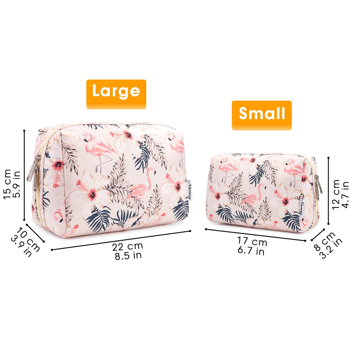 Cute Makeup Bag Travel Cosmetic Bag Organizer Toiletry Bag Make Up Bags with Compartments for Women Girls (Large, Blue Lotus)