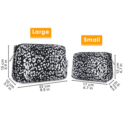 Cute Makeup Bag Travel Cosmetic Bag Organizer Toiletry Bag Make Up Bags with Compartments for Women Girls (Large, Blue Lotus)