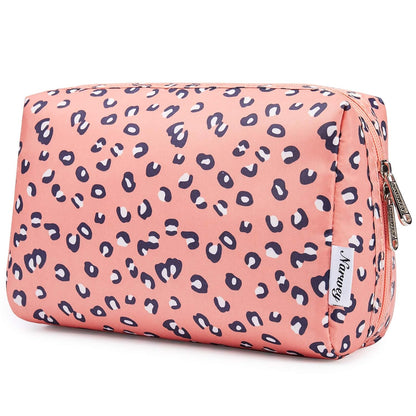 Cute Makeup Bag Travel Cosmetic Bag Organizer Toiletry Bag Make Up Bags with Compartments for Women Girls (Large, Blue Lotus)